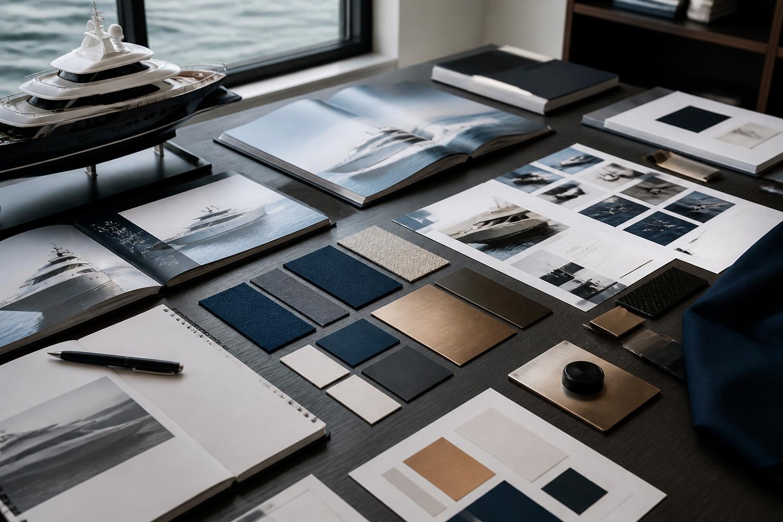 Luxury marine visual identity system under development
