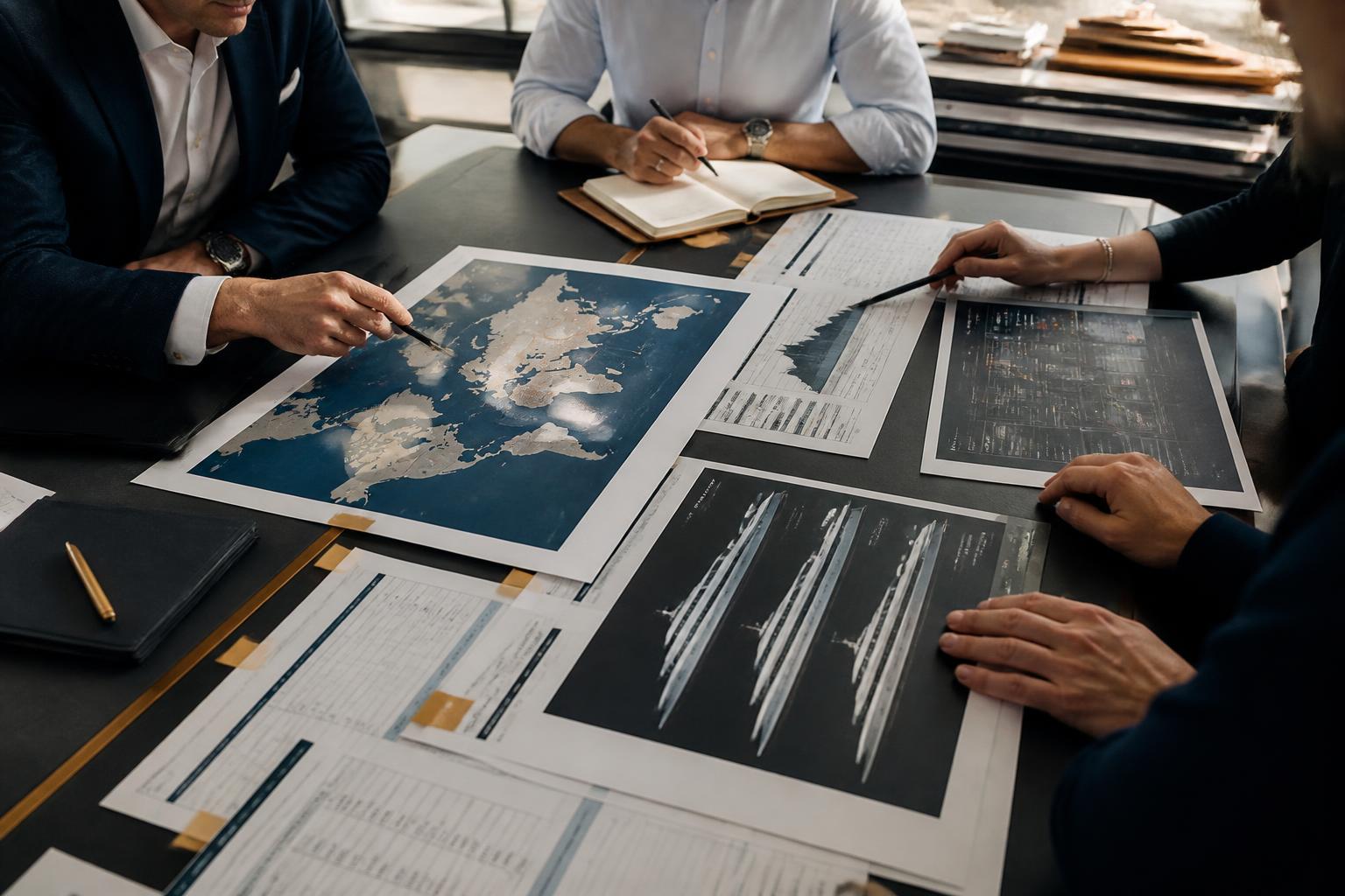 Marine strategy workshop combining global market maps, vessel profiles and competitive data
